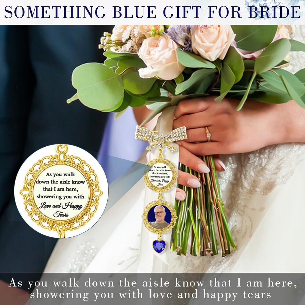 2933 Something Blue Gift for Bride - Gold Bouquet Charms for Wedding - Picture 2 of 8